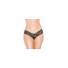 Tanga string noir en dentelle avec noeud arrière 